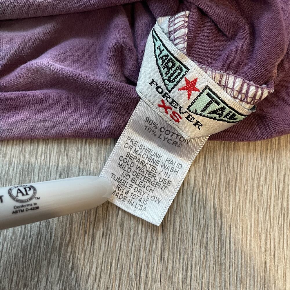 Hard Tail Women's Cloud Wash Tie Dye Long Sleeve Top Boho Y2K Purple XS - Picture 4 of 10